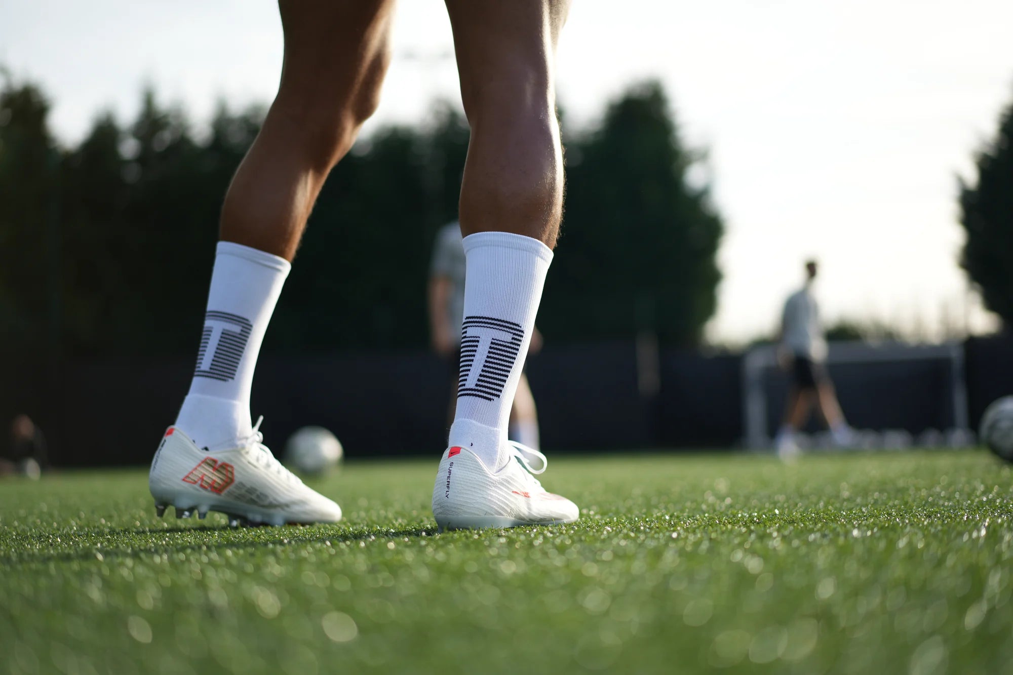 Back of TRED 2.0 socks showing the T pattern above the boot