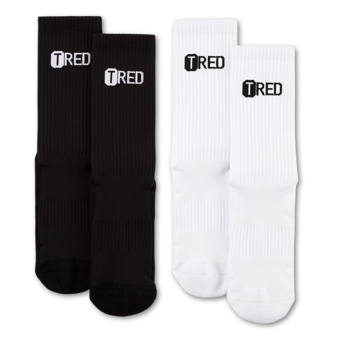 TRED® Kids Grip Socks - 2 Pack (Black & White)